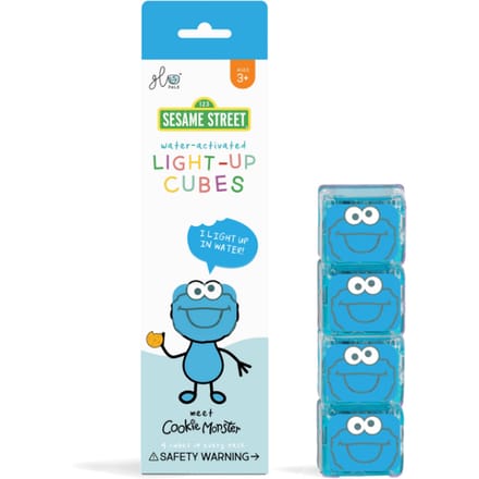 Glo Pals Cookie Monster light up cubes, 4 stuks, blauw, Sesamstraat