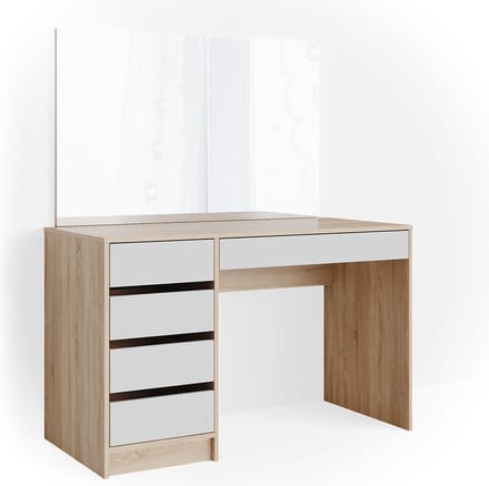 Vicco Sherry Kaptafel – 120 cm Wit/Sonoma
