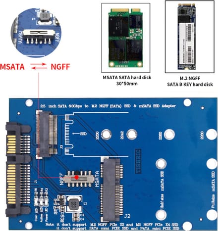 Msata Naar Sata Adapter 2.5 Inch
