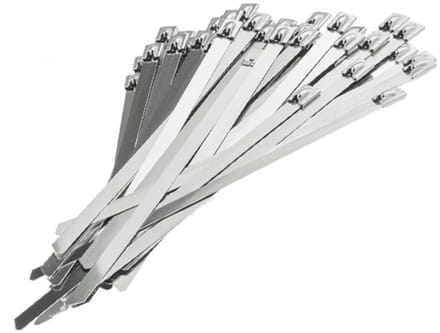 Tie wraps - RVS - 100 stuks - Lengte: 100 mm - Breedte: 4.6 mm - Roestvrij staal - Tie wrap - Kabelbinder - Tie-wrap