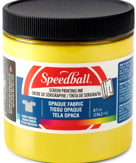 Shimmer fabric ink citrine screen printing -Speedball