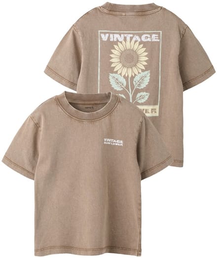 Name it t-shirt meisjes - bruin - NKFjada - maat 134/140