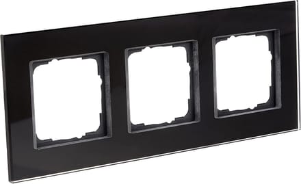 Afdekraam 3-voudig - Wandcontactdoos Frame - Schakelaars Afdekken - Glas Afwerking - 3fach - Zwart