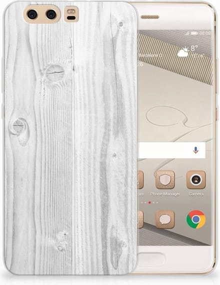 Huawei P10 Plus Bumper Hoesje White Wood
