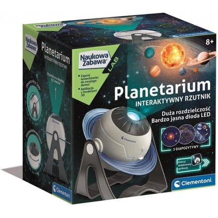 Wetenschappelijk plezier. Interactieve projector. Planetarium.