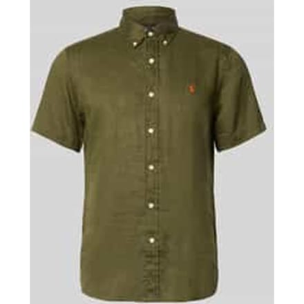 Regular fit linnen overhemd met Button-downkraag