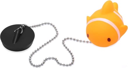 Universele Rubber Badstop met RVS Ketting - 45mm Badplug voor Bad en Keuken