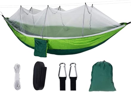 Camping Hangmat - Dubbele Hangmat - Buiten Ontspannen - Geïntegreerd Klamboe - 300 kg Capaciteit - Camouflage