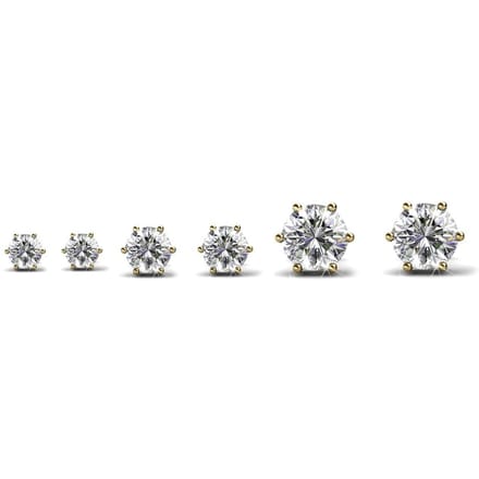 Solitaire oorbellen S, M, L - Goud en kristal