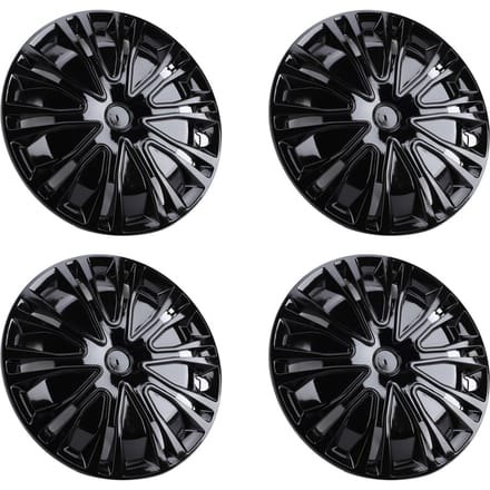 4 STuks Velgkap 14 Inch Stijlvol Clip-On Ontwerp R14 Wielnaafdop Vervanging voor Citroen AX Zwart zwart