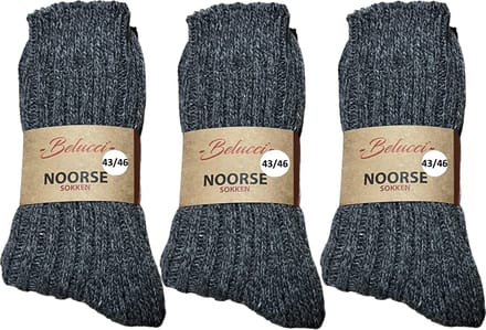 Belucci Noorse Wollen Sokken 6 paar Maat 43/46