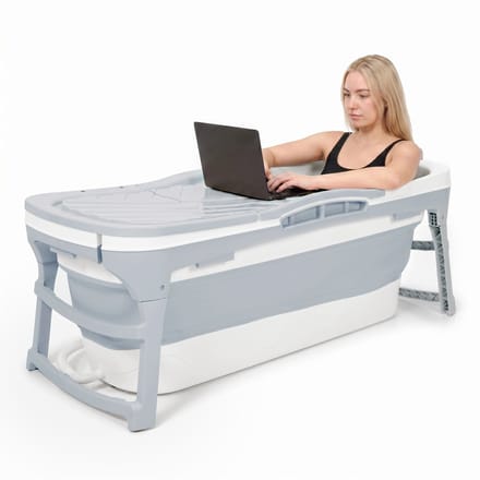 Opvouwbaar Zitbad - 143cm lang - Bath Bucket - 200L - Grijs - Extra lang - SimpleBath