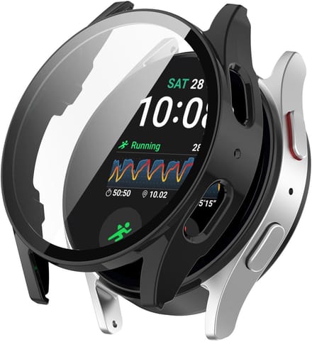 By Qubix - Hard case waterdicht - Zwart - Geschikt voor Samsung Galaxy Watch 7 / 40mm
