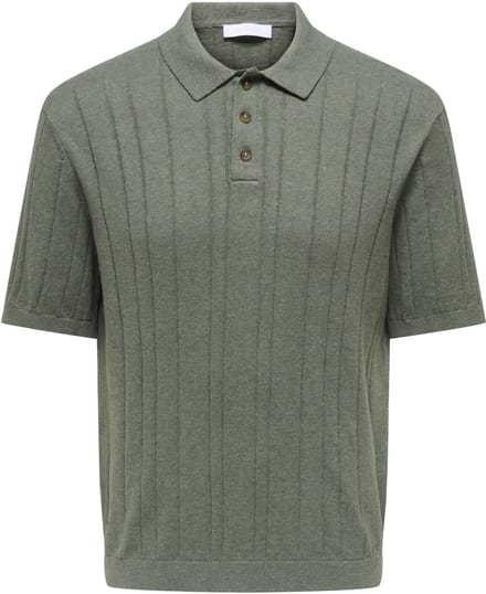 Only & Sons Poloshirt Onssofus Reg Ss Polo Knit Frml 22037216 Agave Green Mannen Maat - S
