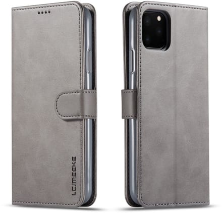 LC.IMEEKE Wallet / portemonnee hoesje voor iPhone 11 pro - Grijs
