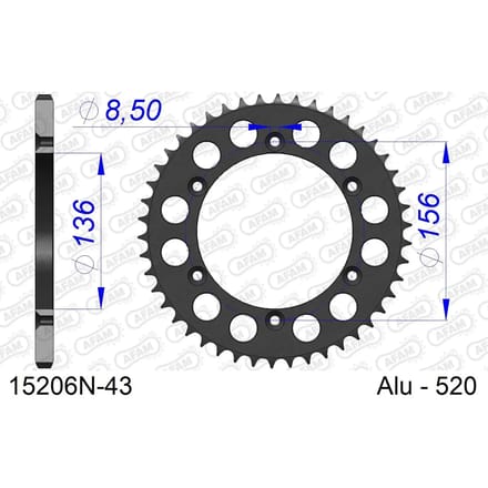 Tandwiel Afam 520 43 dents