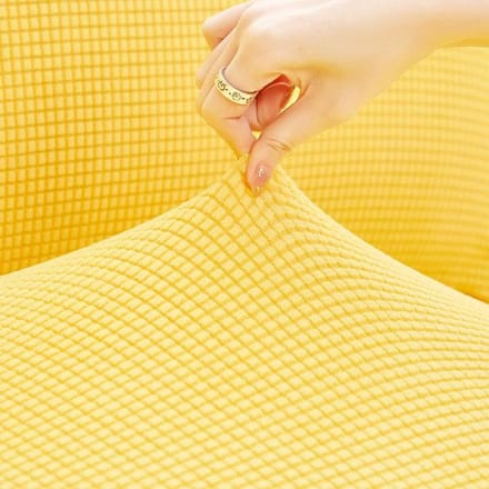 Housse de coussin de canapé d'angle sectionnel en peluche douce, étui de protection de matelas de dossier de siège de canapé, housse élastique pour Chaise Longue 1pc backrest cover-M jaune