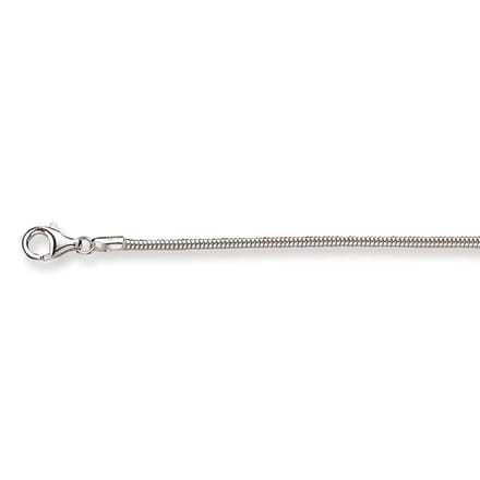 Glowketting - zilver - gerodineerd - slang 2 mm - 45 cm