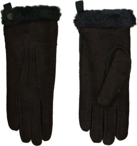 Van Buren suède/wollen dames handschoenen | Bruin | S | Lamsvacht handschoenen