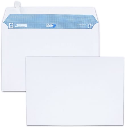 GPV envelop, 162x229 mm, wit, z. venster, zelfkl., 100 g/m2, 200 st