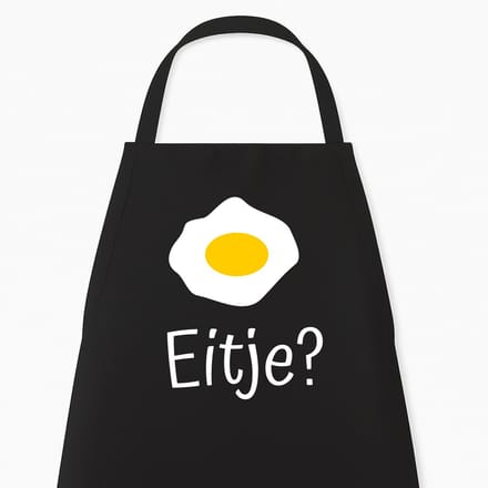 Keukenschort Eitje? | One Size - zwart