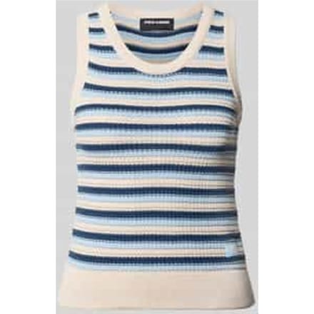 Tricottop in all-over look met ronde hals