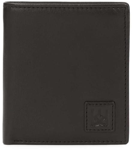 Classic black men's wallet without clasp
