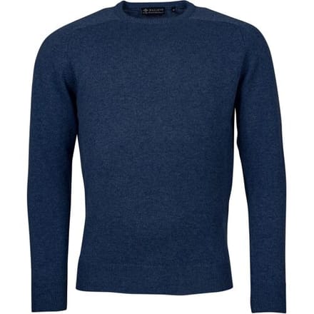 Baileys Trui Scottish Lambswool Crew Neck Pullover Single Knit Dark Denim Blue / male