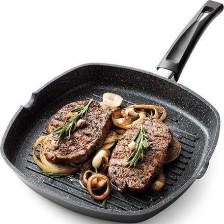 Cheffinger Grillpan - 28cm - Zwart - Inductie