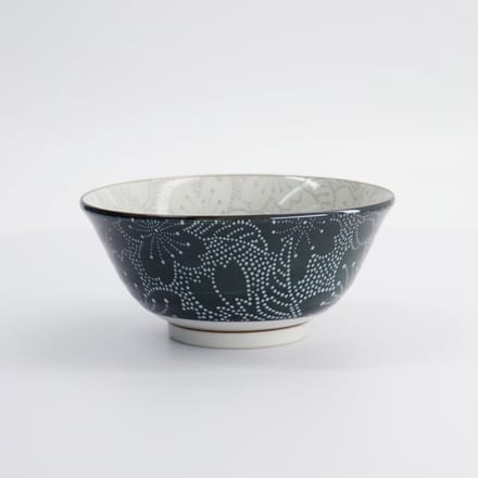 Tokyo Design Studio Mixed Bowls Dot Sakura 14.8x6.8cm - Grijs/Zwart - servieskom 500ml