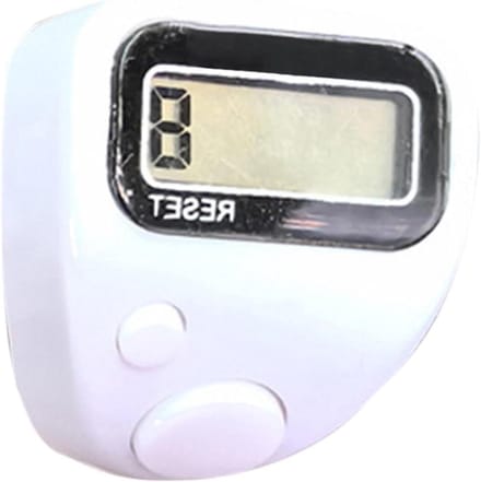 Digitale Teller - Vingerteller Telring - Activiteiten Tellen - Stille Werking - Compact Ontwerp - Wit