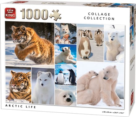Vakantie Puzzel  Dierencollage Artic Life 1000 stukjes- 68 cm x 49 cm