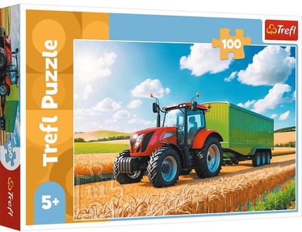 Trefl puzzel landbouw tractor met aanhanger - 100 stukjes FSC.