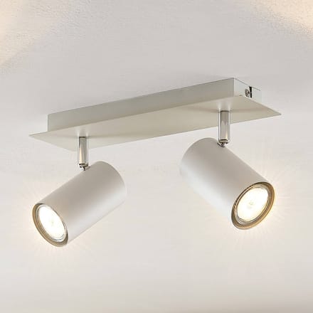 Lindby - buitenspot - 2lichts - Metaal - H: 15 cm - GU10 - wit