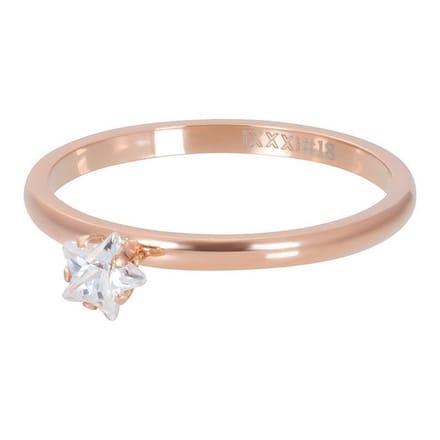 iXXXi Ring Star Crystal Stone Rosegoudkleurig - Maat 20