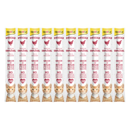 10 Stuks GimCat Sticks Gevogelte Kattensnacks