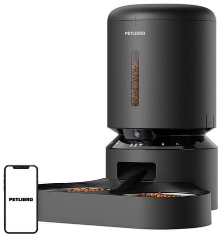 Petlibro Granary Camera Food Dispenser with Double Bowl 5L Black