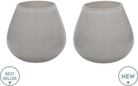 Waxinelichthouder Tasman - XS - Ivory - Set van 2 - Ø12,5 x H11,5 cm