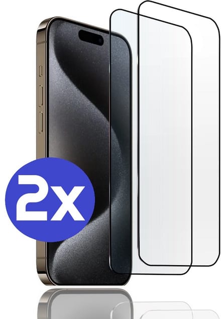 ArmorDrop Full Guard Screenprotector Geschikt Voor iPhone 15 Pro - Gehard Glas - 2 Stuks