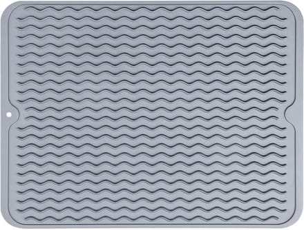 Afdruipmat voor servies - antislip, hittebestendig - 1 stuk - grijs - 40 x 30 cm