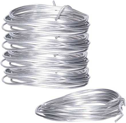 Hobby draad - 5x - hobby en knutsel draad - 2 mm x 200 cm - Bloemendraad/aluminiumdraad - zilver