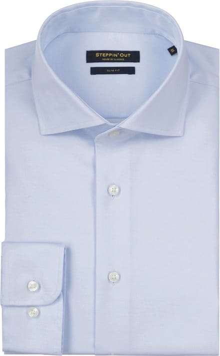 Steppin' Out Overhemd Slim-Fit Twill Lichtblauw - Maat 3XL - Heren - Overhemden Formeel