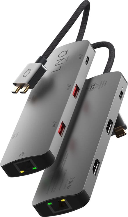 LINQ Connects 7-in-2 Pro USB-C Hub – Dual 4K HDMI, 10Gbps & Ethernet voor MacBook M1/M2