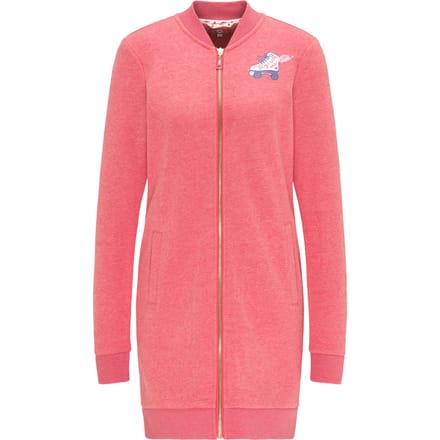 Mymo Lang sweatvest Dames rood melange