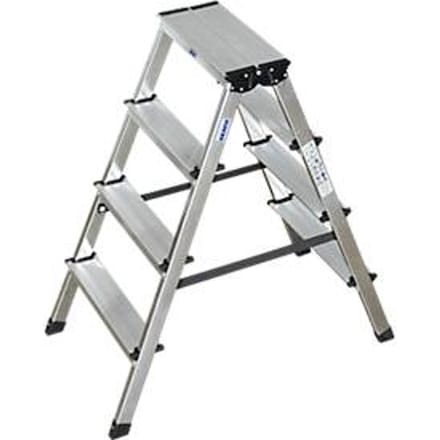 Dubbele trapladder van aluminium, 2 x 4 treden