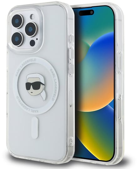 Karl Lagerfeld - Hoesje - iPhone 16 Pro - MagSafe - Wit