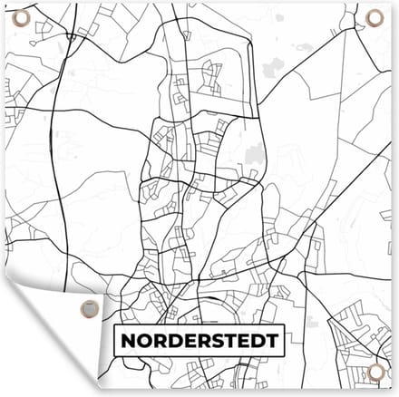 Tuindoek Plattegrond - Norderstedt - Kaart - Stadskaart - 100x100 cm