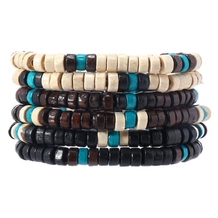 Houten Armband – Kralen Armband – Set 6 Armbanden