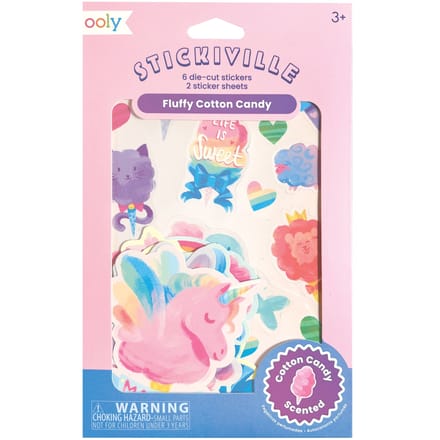 Ooly - Stickiville - Fluffy - Suikerspin geurende stickers