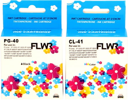 FLWR - Inktcartridge / PG-40 + CL-41 2-pack Zwart en Kleur - Geschikt voor Canon